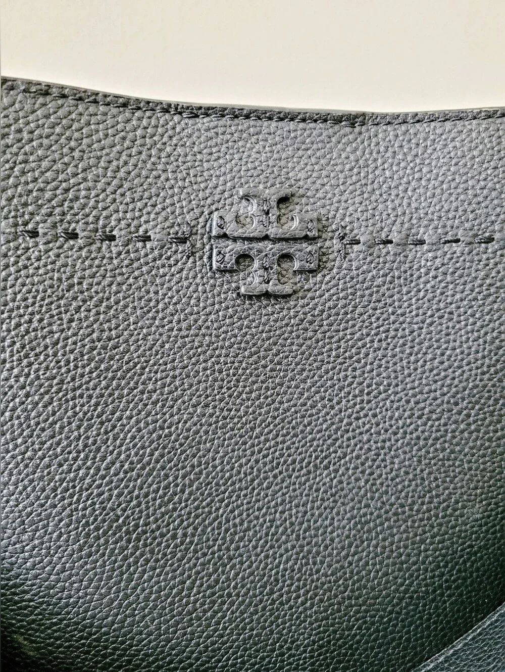 Tory Burch McGraw Black Pebbled Leather Bucket Crossbody/Shoulder Bag